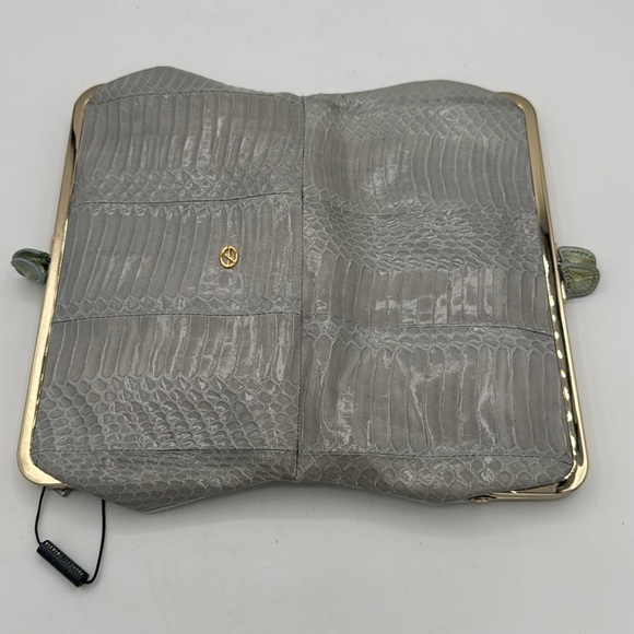 NWT Vintage Francesco Biasia gray snakeskin leather double wallet - Picture 4 of 9